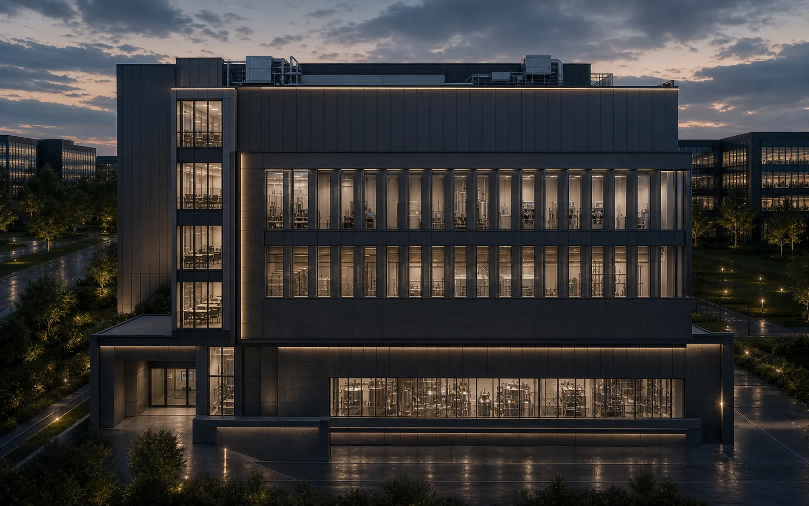 Illustrative exterior for a possible future advanced manufacturing building