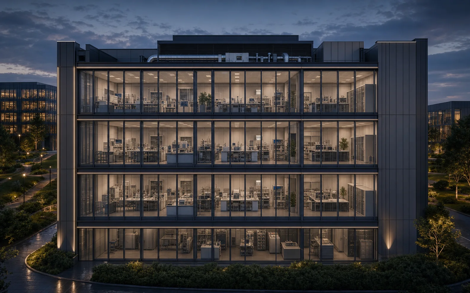 Illustrative exterior concept for a formulation and analytical science building